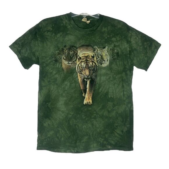 The Mountain Graphic Tee Green Stone Wash Tigers Graphic T-Shirt Size Medium - Picture 1 of 6